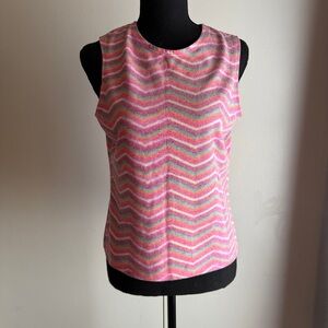 Free People Vintage Zig Zag Print Sleeveless Tank Top Women’s Size Large